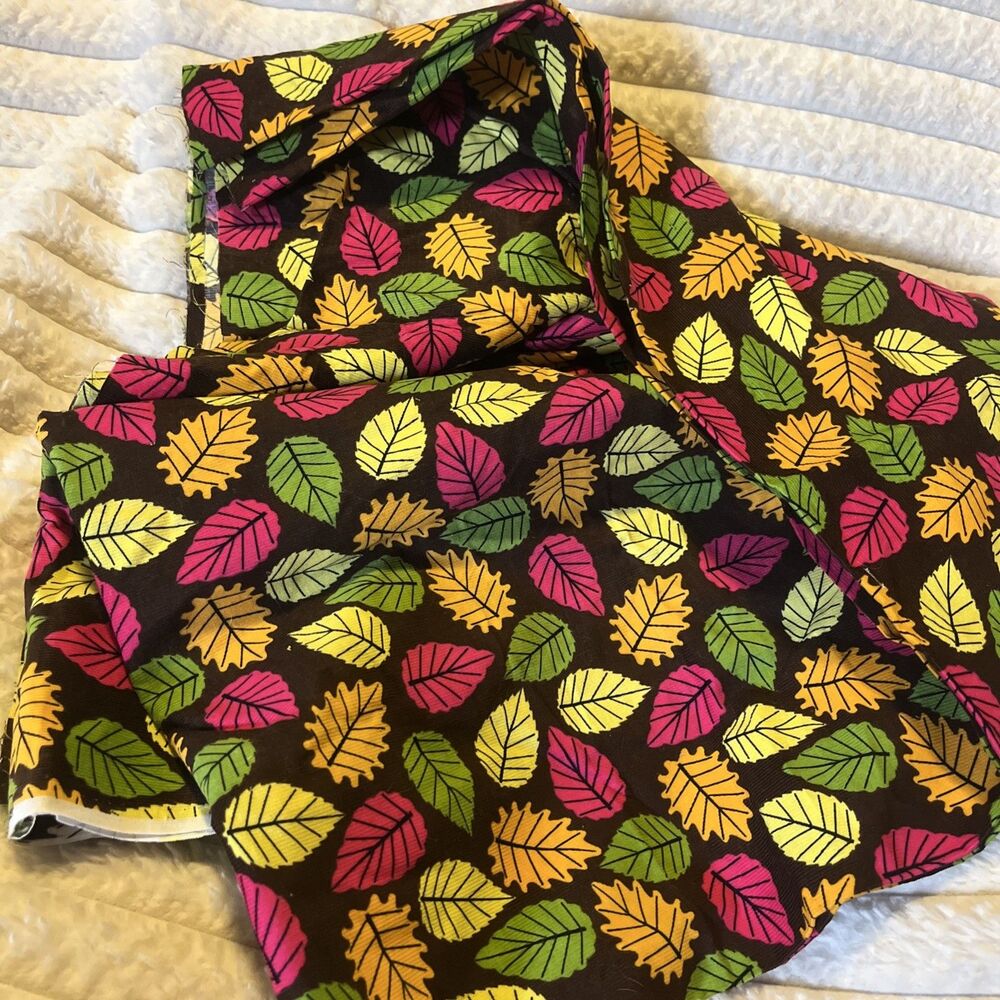 Hooty Who Scattered Leaf Springs Creative Products Bright Corduroy Fabric 42X72"